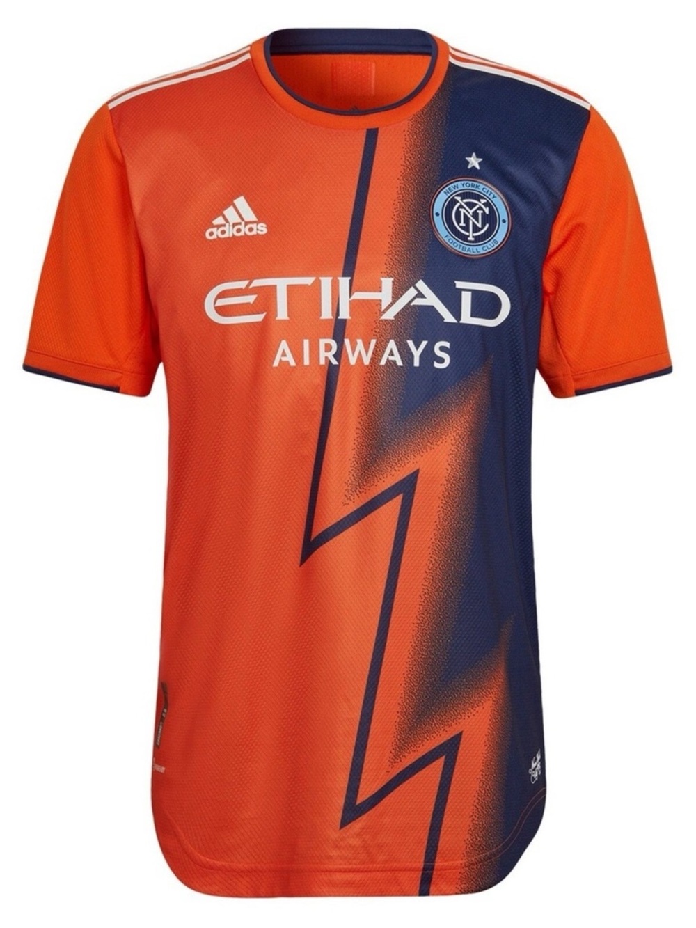 adidas Orange and Navy NYCFC Alternate Soccer Jersey